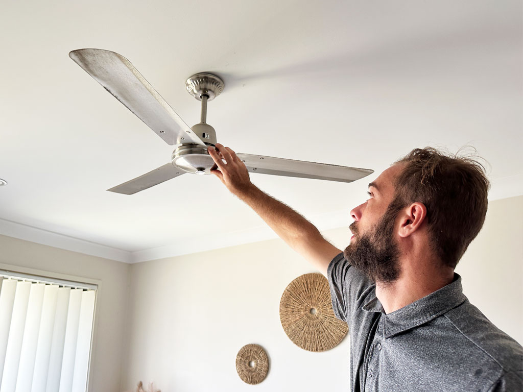 Ceiling fan installed by Cool Care Solutions